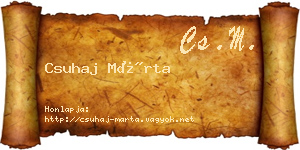 Csuhaj Márta névjegykártya