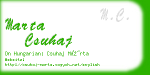 marta csuhaj business card